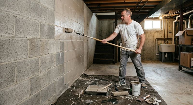Basement Wall Painting in Wilmington, NC
