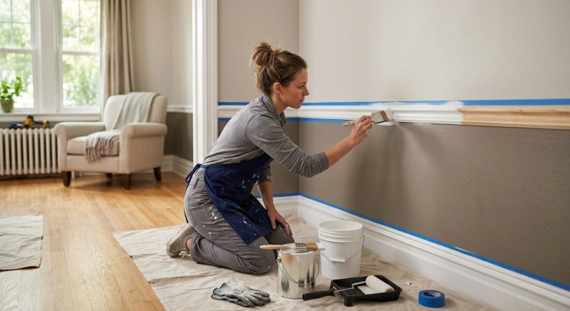 Chair Rail Painting in Wilmington, NC