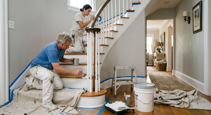Indoor Staircase Painting in Waco, TX