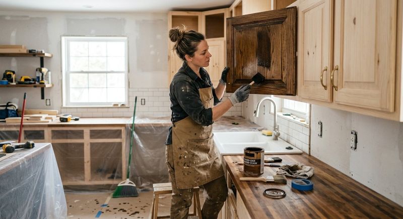 Kitchen Cabinet Staining in Lafayette, IN