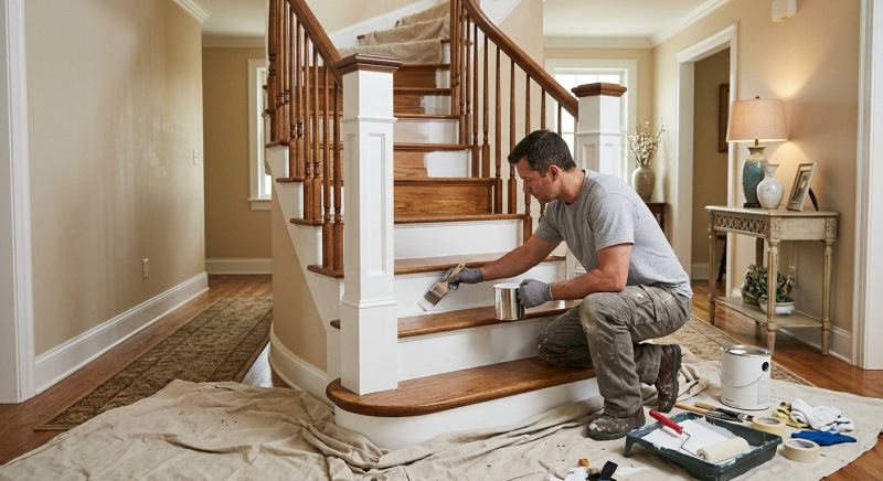 Basement Stairs Painting in Wilmington, NC