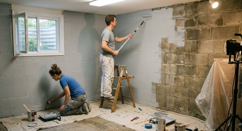 Basement Wall Painting in Wilmington, NC