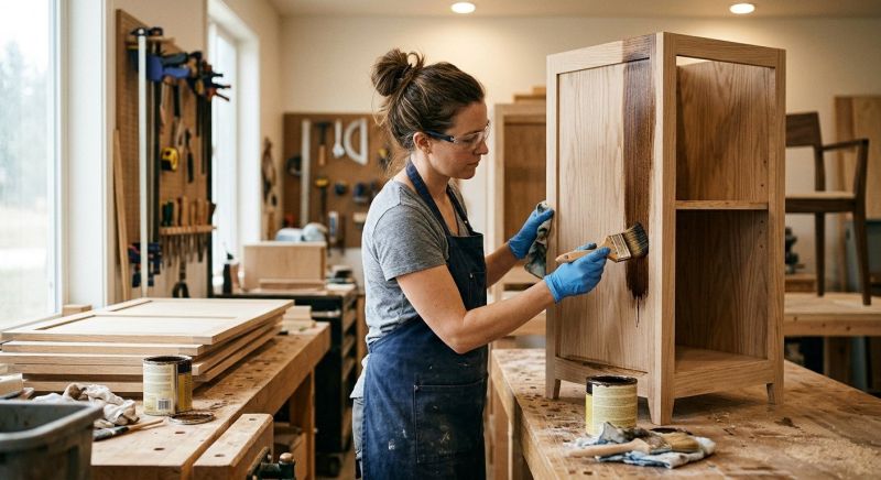Built In Cabinetry Staining in Bloomington, IN