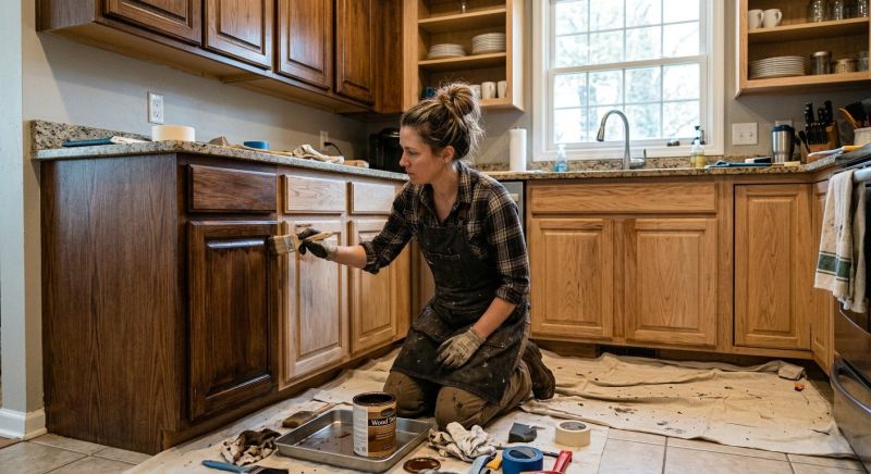 Built In Cabinetry Staining in Carmel, IN