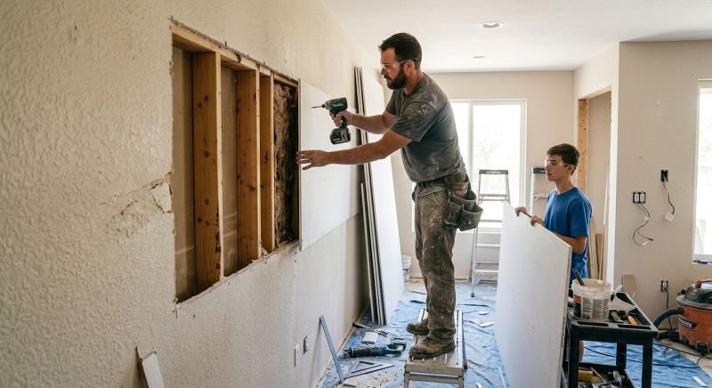 Garage Drywall Replacement in Conroe, TX