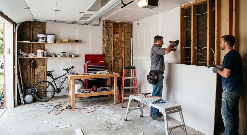 Garage Drywall Replacement in Overland Park, KS