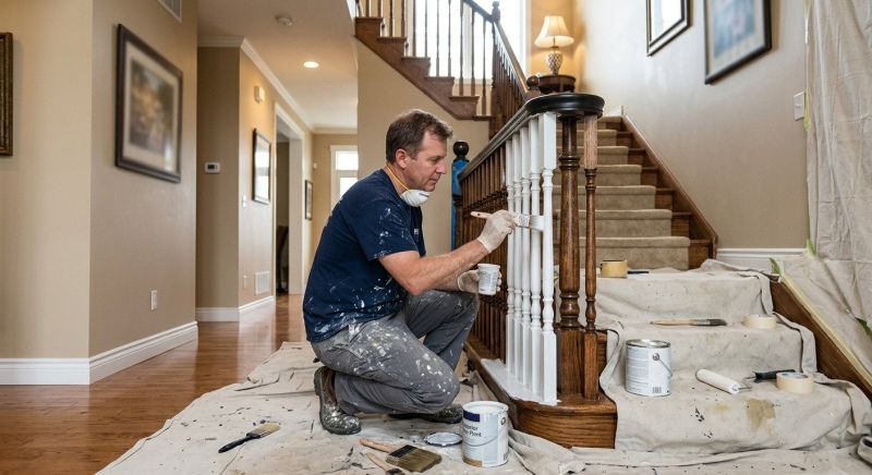 Interior Railing Painting in Wilmington, NC