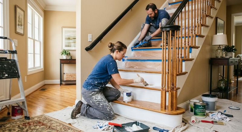 Interior Steps Painting in Waco, TX