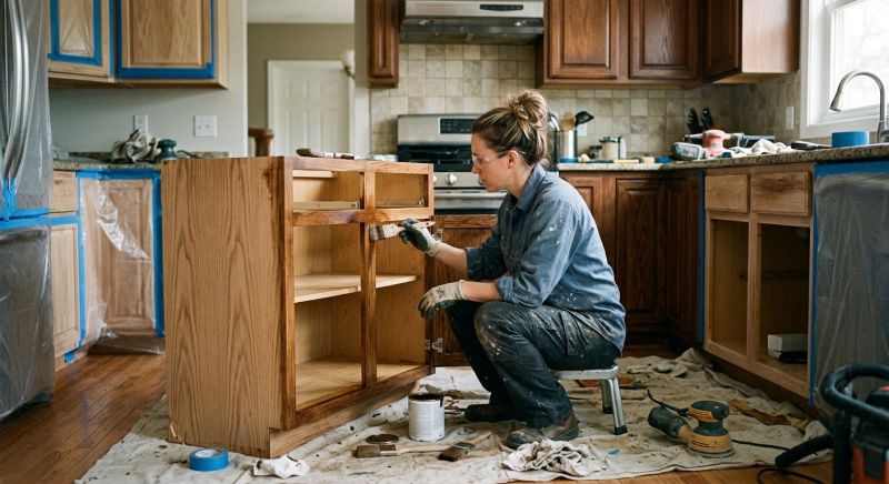 Kitchen Cupboard Refinishing in Carmel, IN