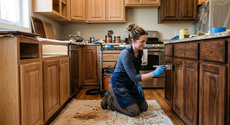 Oak Cabinet Refinishing in Bloomington, IN