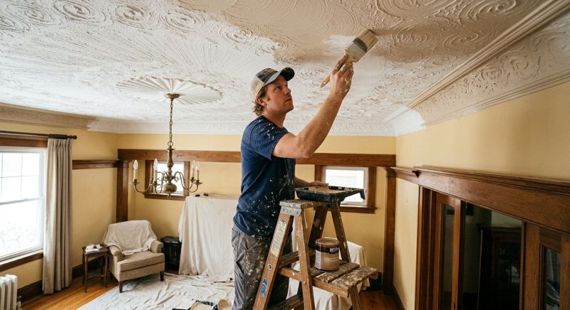 Stucco Ceiling Painting in Kansas City, KS