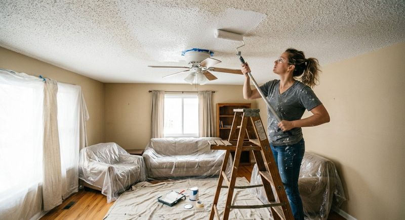 Stucco Ceiling Painting in Kansas City, KS