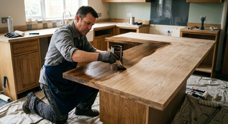 Wood Countertop Staining in Waco, TX