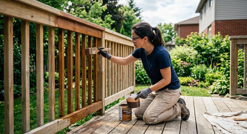 Wood Handrail Staining in Waco, TX