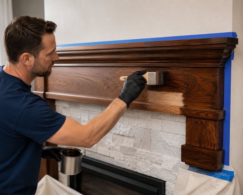 Wood Mantel Staining in Waco, TX
