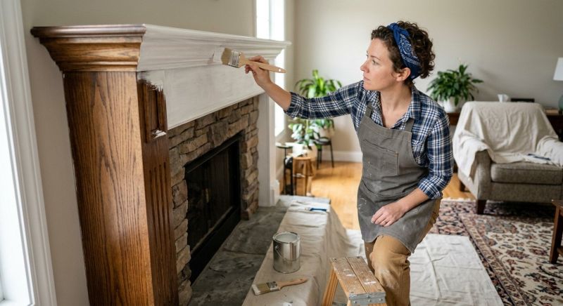 Wood Mantel Staining in Waco, TX