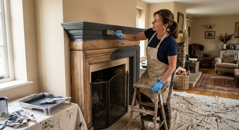 Wood Mantel Staining in Waco, TX